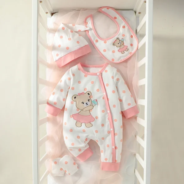 A5c6d91923c9e4c8895367b498b6670daH.webp Polka Dot Bear 4-Piece Newborn Set