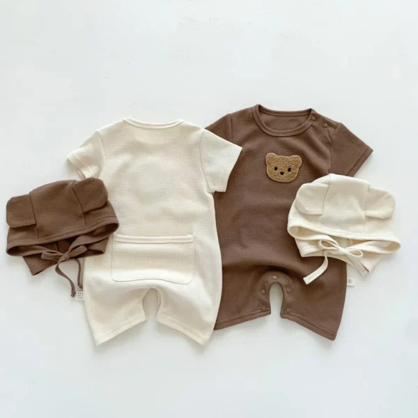 S137fd0c895f54b6b9c05000cde1be3fcL.webp Waffle Bear Romper & Ear Hat