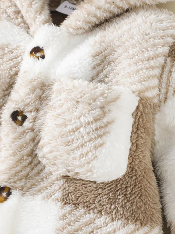 Plaid Hooded Plush Jumpsuit