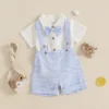 Bow Tie Romper & Suspender Set