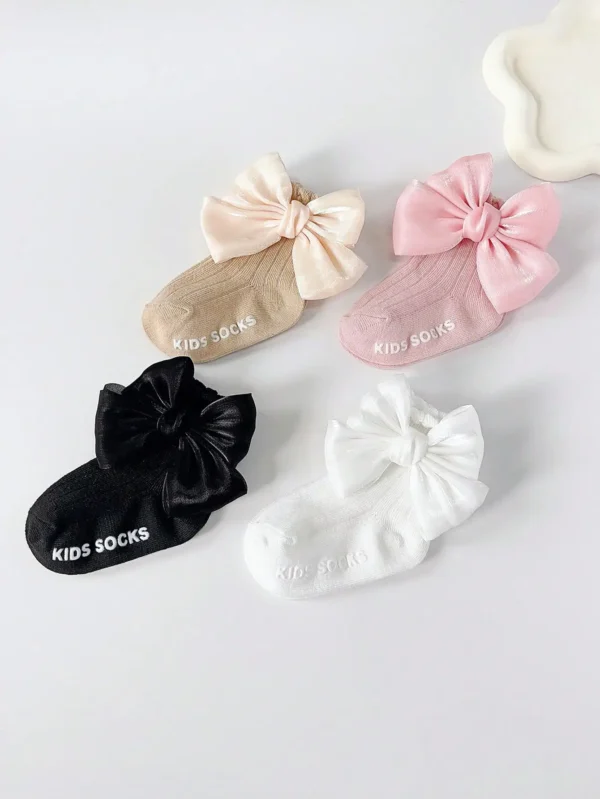 Bow Grip Socks (4 Pairs)