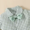 Plaid Suspender Shorts Set