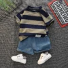 S804fb77546bf4dc683904d1ac9391c50P.webp Striped Tee & Shorts Set