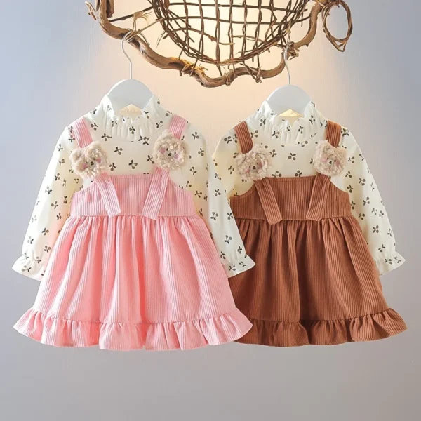S918d2b7273cc4a8b91b99313fc3040ccA.webp Bear Corduroy Pinafore Dress