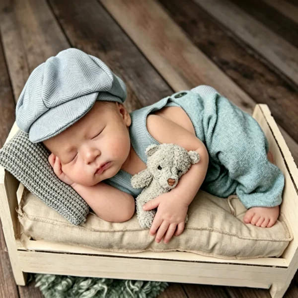 Little Gentleman Knit Romper & Cap