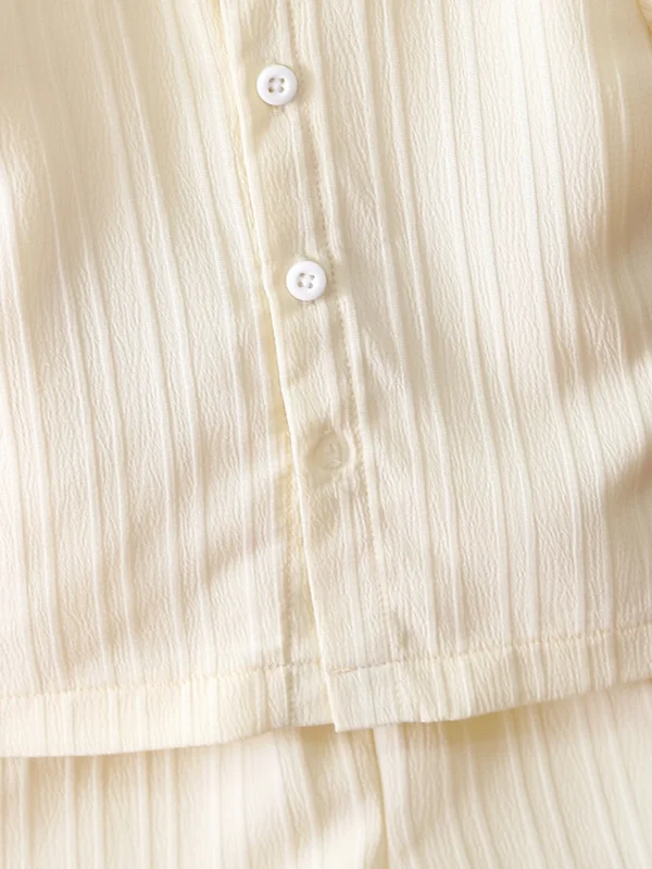 Ribbed Shirt & Shorts Set