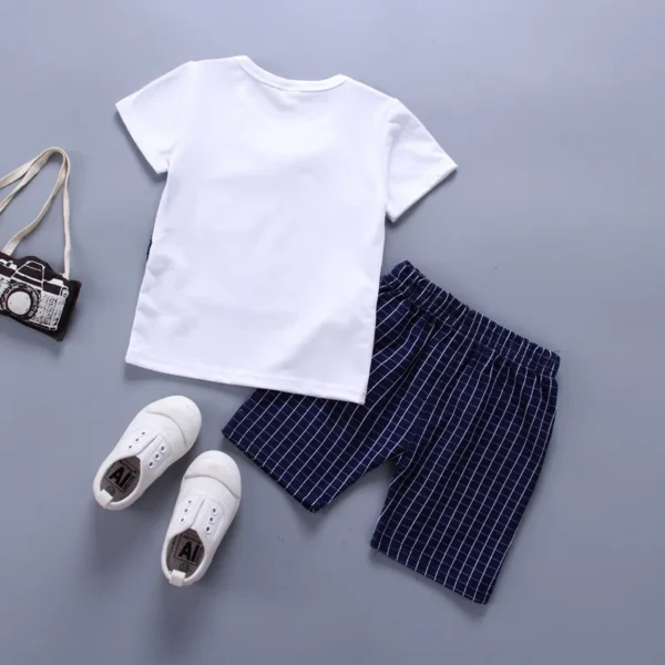 Plaid Tee & Shorts Set