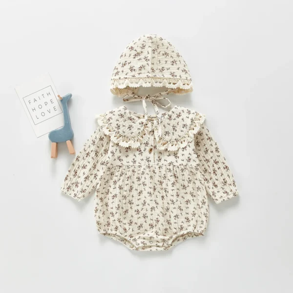 Scb12cce4fd67406a85ce02348daeefd3l.webp Floral Muslin Romper & Bonnet