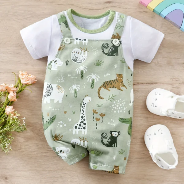 Zoo Animal Faux Two-Piece Bodysuit
